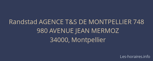 Randstad AGENCE T&S DE MONTPELLIER 748