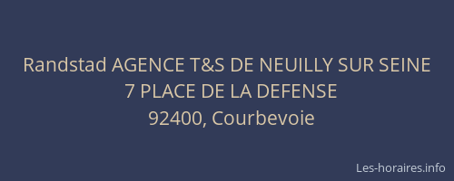 Randstad AGENCE T&S DE NEUILLY SUR SEINE