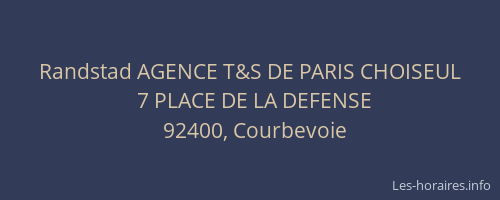 Randstad AGENCE T&S DE PARIS CHOISEUL