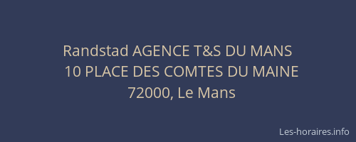 Randstad AGENCE T&S DU MANS