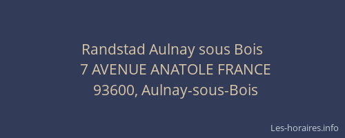 Randstad Aulnay sous Bois