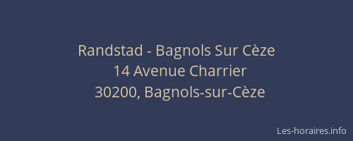 Randstad - Bagnols Sur C&egrave;ze