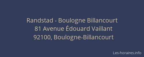 Randstad - Boulogne Billancourt