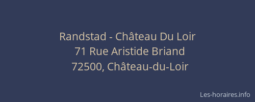 Randstad - Ch&acirc;teau Du Loir