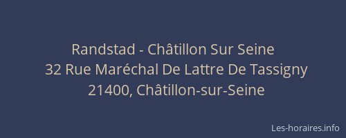 Randstad - Ch&acirc;tillon Sur Seine