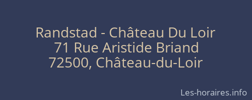 Randstad - Château Du Loir