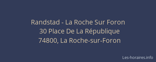 Randstad - La Roche Sur Foron