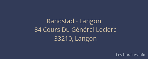 Randstad - Langon