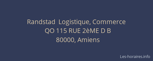 Randstad  Logistique, Commerce