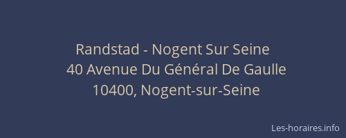 Randstad - Nogent Sur Seine