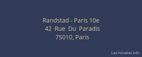 Randstad - Paris 10e