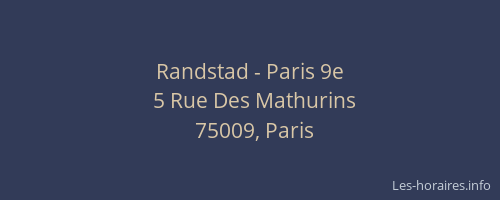 Randstad - Paris 9e