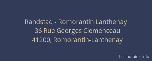 Randstad - Romorantin Lanthenay