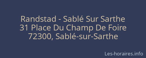 Randstad - Sablé Sur Sarthe