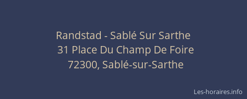 Randstad - Sabl&eacute; Sur Sarthe