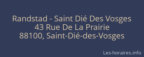 Randstad - Saint Dié Des Vosges