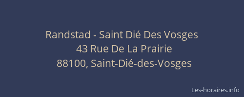 Randstad - Saint Di&eacute; Des Vosges