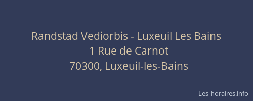 Randstad Vediorbis - Luxeuil Les Bains