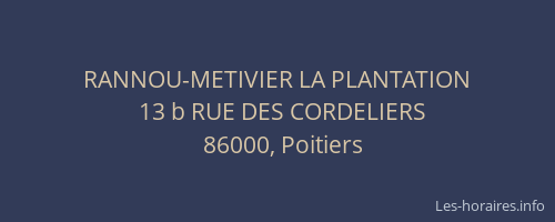 RANNOU-METIVIER LA PLANTATION