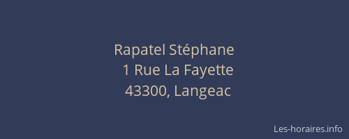 Rapatel St&eacute;phane