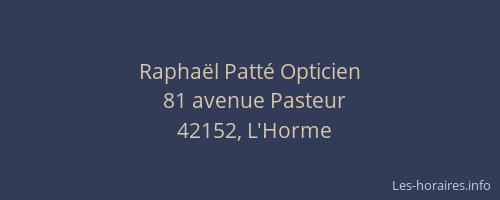 Raphaël Patté Opticien