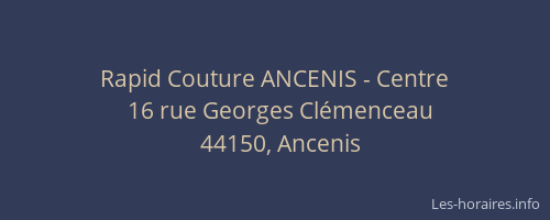 Rapid Couture ANCENIS - Centre
