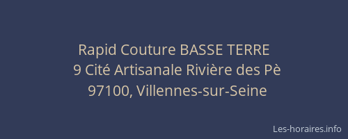 Rapid Couture BASSE TERRE