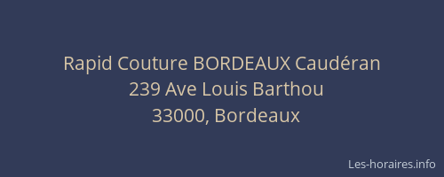Rapid Couture BORDEAUX Caudéran