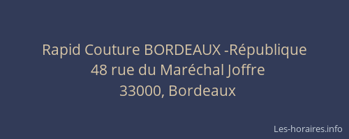 Rapid Couture BORDEAUX -République