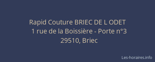 Rapid Couture BRIEC DE L ODET
