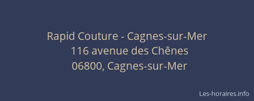 Rapid Couture - Cagnes-sur-Mer