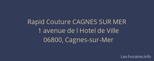 Rapid Couture CAGNES SUR MER
