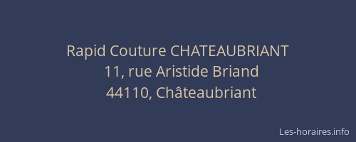 Rapid Couture CHATEAUBRIANT