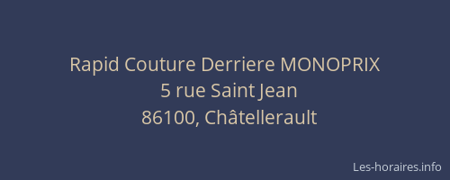 Rapid Couture Derriere MONOPRIX