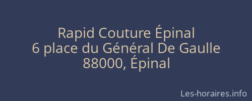 Rapid Couture Épinal