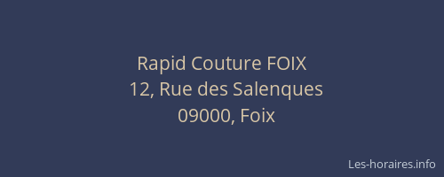 Rapid Couture FOIX