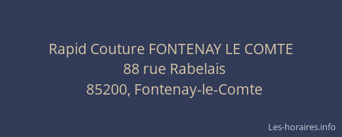 Rapid Couture FONTENAY LE COMTE