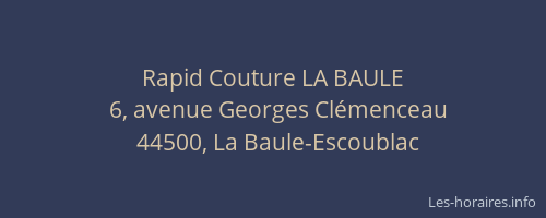 Rapid Couture LA BAULE