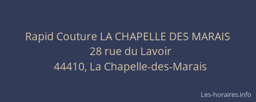 Rapid Couture LA CHAPELLE DES MARAIS