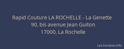 Rapid Couture LA ROCHELLE - La Genette