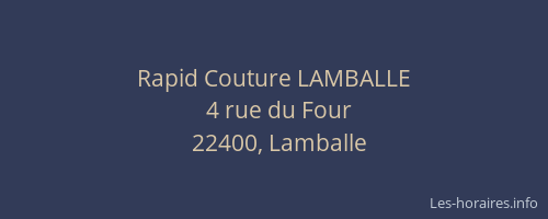 Rapid Couture LAMBALLE