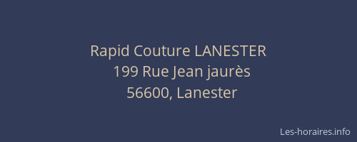 Rapid Couture LANESTER