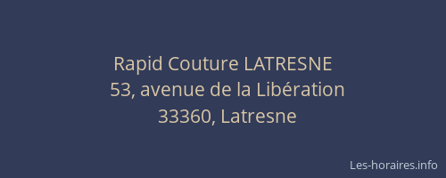 Rapid Couture LATRESNE
