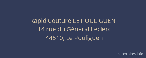 Rapid Couture LE POULIGUEN