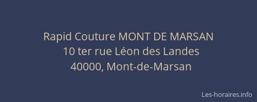 Rapid Couture MONT DE MARSAN