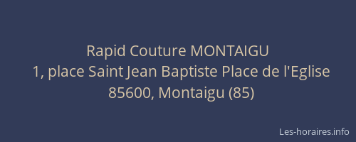 Rapid Couture MONTAIGU