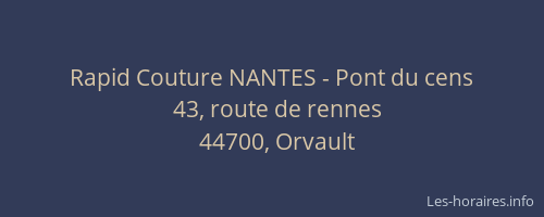 Rapid Couture NANTES - Pont du cens