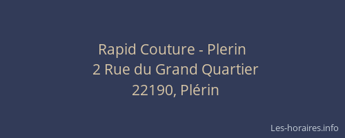 Rapid Couture - Plerin