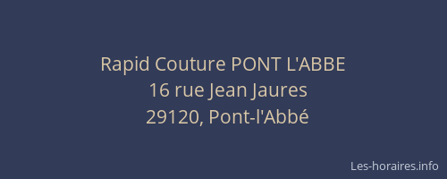 Rapid Couture PONT L'ABBE
