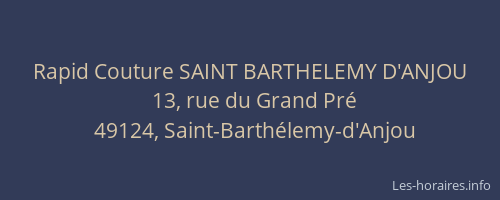 Rapid Couture SAINT BARTHELEMY D'ANJOU
